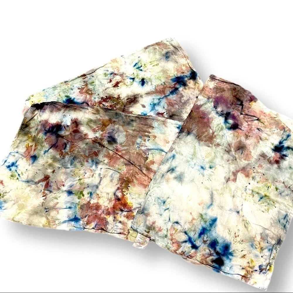 tie dyed kitchen flour sack hand dish towels neutral earth tones - 2 available